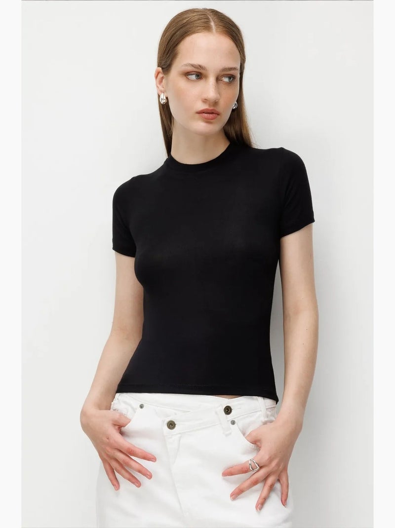 T-shirt manches courtes en coton mixray Noir - Kiabi