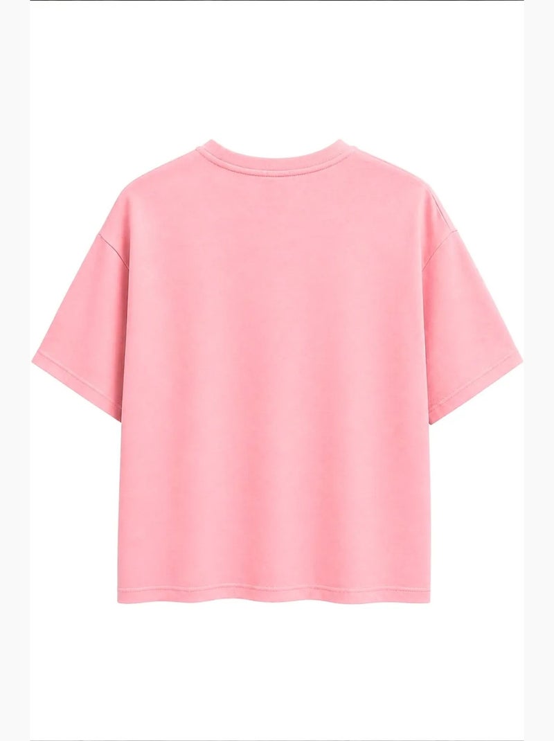 T-shirt manches courtes en coton mixray Rose - Kiabi