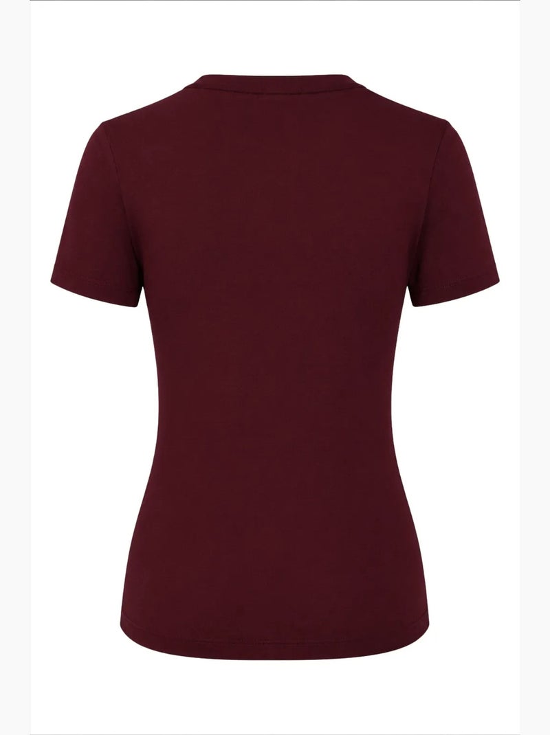 T-shirt manches courtes en coton mixray Rouge bordeaux - Kiabi