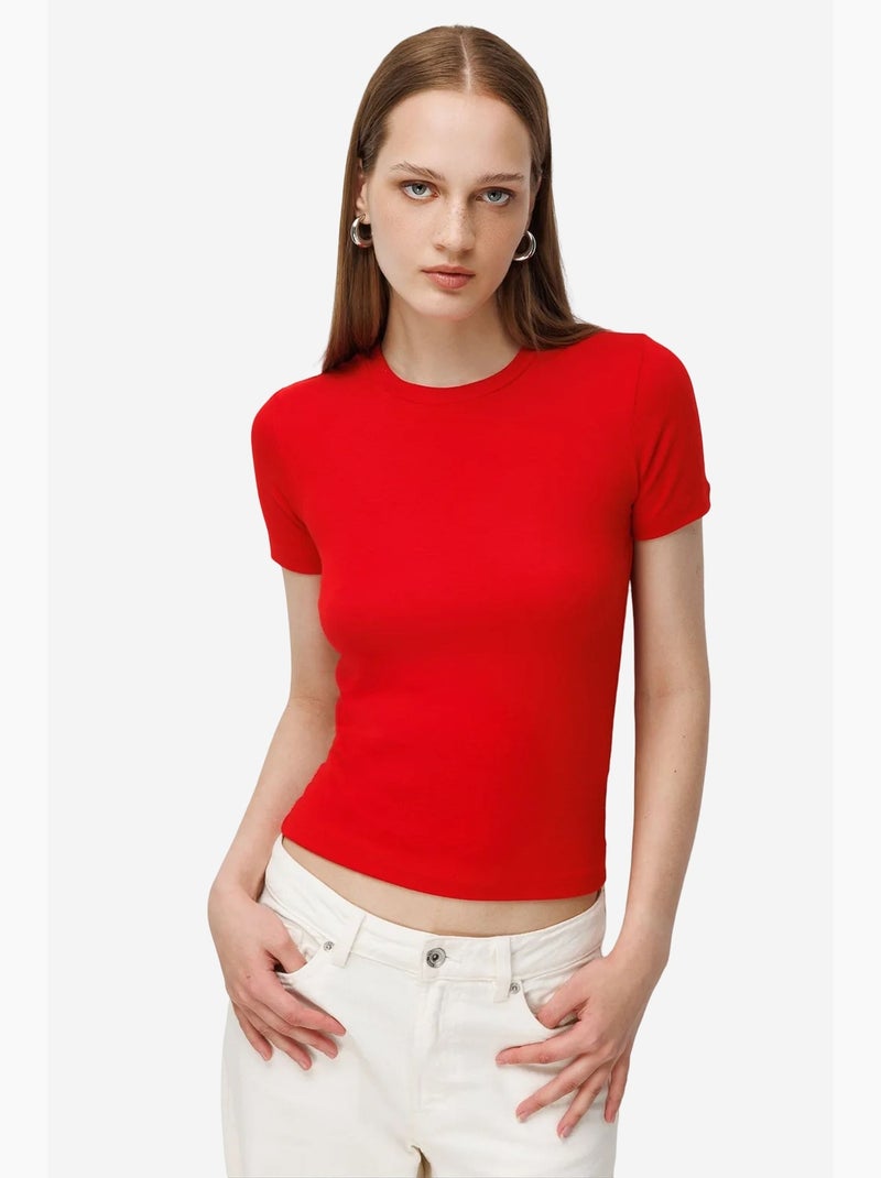 T-shirt manches courtes en coton mixray Rouge - Kiabi