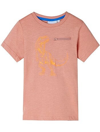 T-shirt manches courtes en coton motif dinosaures - vidaxl