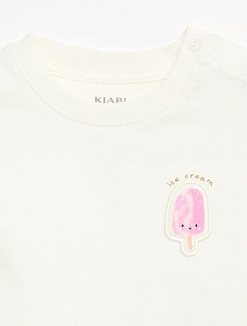 T-shirt manches courtes en jersey coton avec patch poitrine