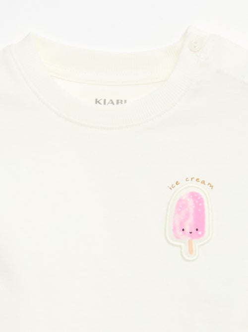 T-shirt manches courtes en jersey coton avec patch poitrine - Kiabi