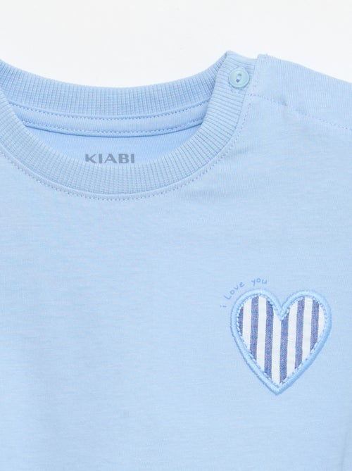 T-shirt manches courtes en jersey coton avec patch poitrine - Kiabi