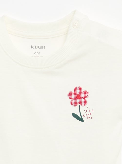 T-shirt manches courtes en jersey coton avec patch poitrine - Kiabi