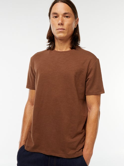 T-shirt manches courtes en maille fantaisie - Kiabi