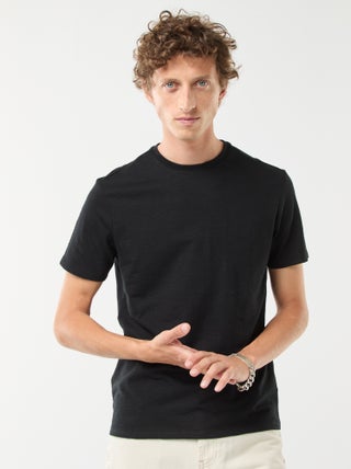 T-shirt manches courtes en maille fantaisie