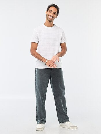 T-shirt manches courtes en maille gaufrée