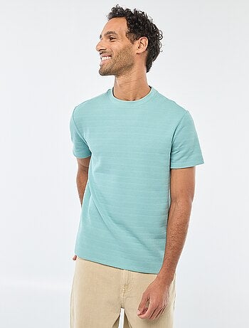 T-shirt manches courtes en maille gaufrée