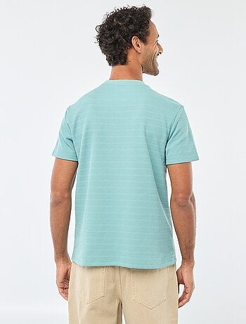 T-shirt manches courtes en maille gaufrée