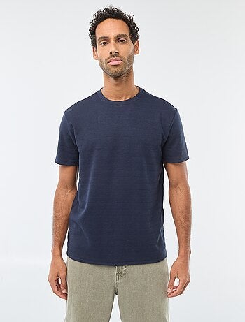 T-shirt manches courtes en maille gaufrée