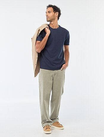 T-shirt manches courtes en maille gaufrée