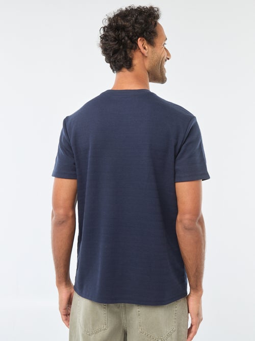 T-shirt manches courtes en maille gaufrée - Kiabi