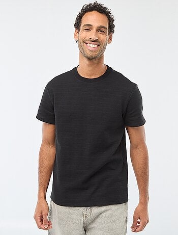 T-shirt manches courtes en maille gaufrée