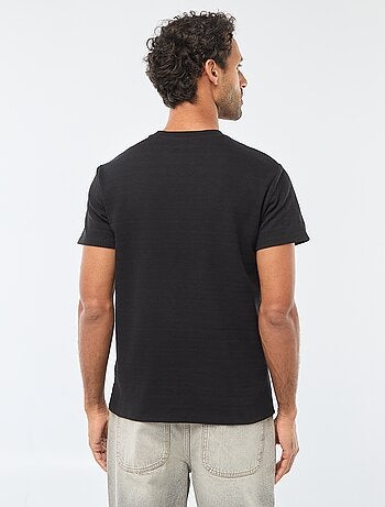 T-shirt manches courtes en maille gaufrée