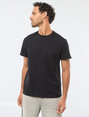 T-shirt manches courtes en maille gaufrée