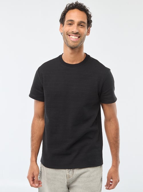 T-shirt manches courtes en maille gaufrée - Kiabi