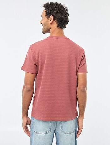 T-shirt manches courtes en maille gaufrée