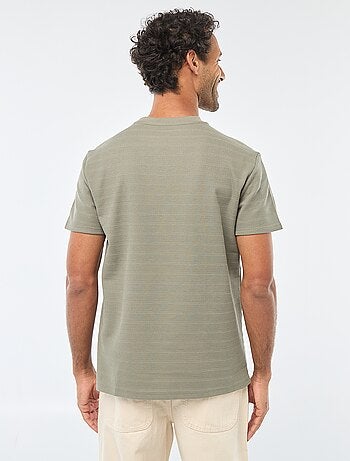 T-shirt manches courtes en maille gaufrée