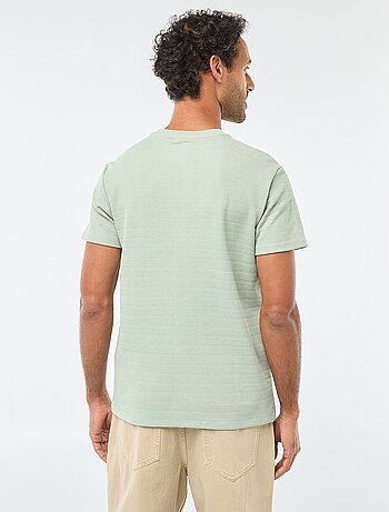 T-shirt manches courtes en maille gaufrée