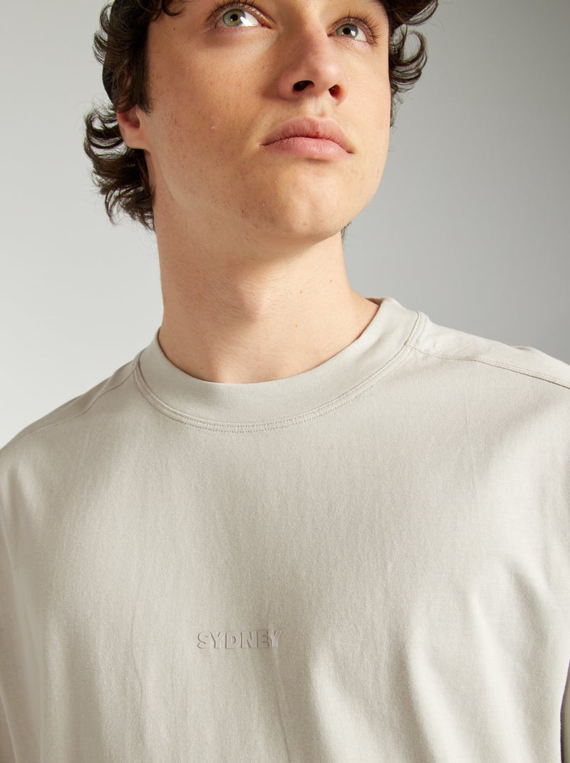 T-shirt manches courtes en maille jersey GRIS - Kiabi