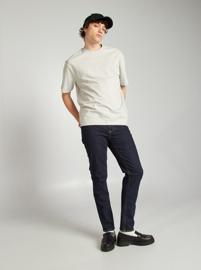 T-shirt manches courtes en maille jersey GRIS - Kiabi