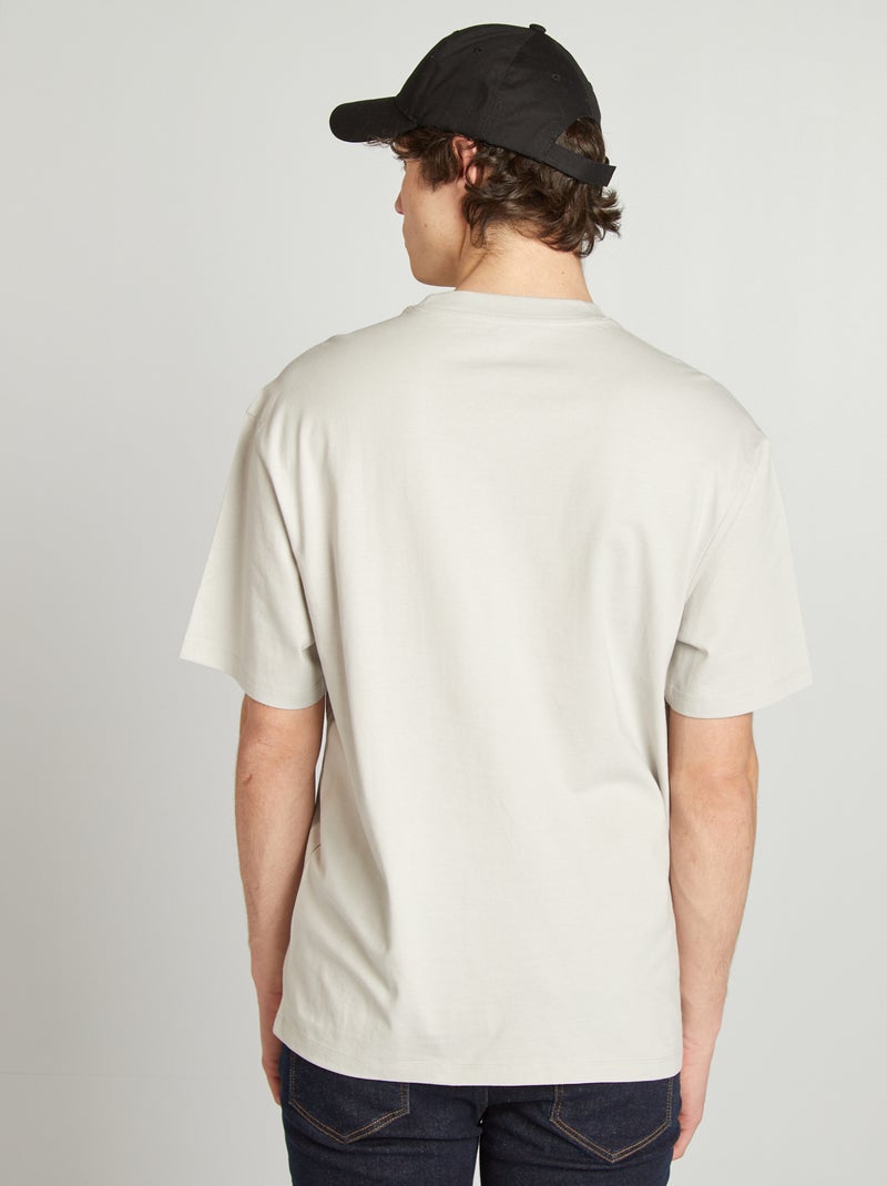T-shirt manches courtes en maille jersey GRIS - Kiabi