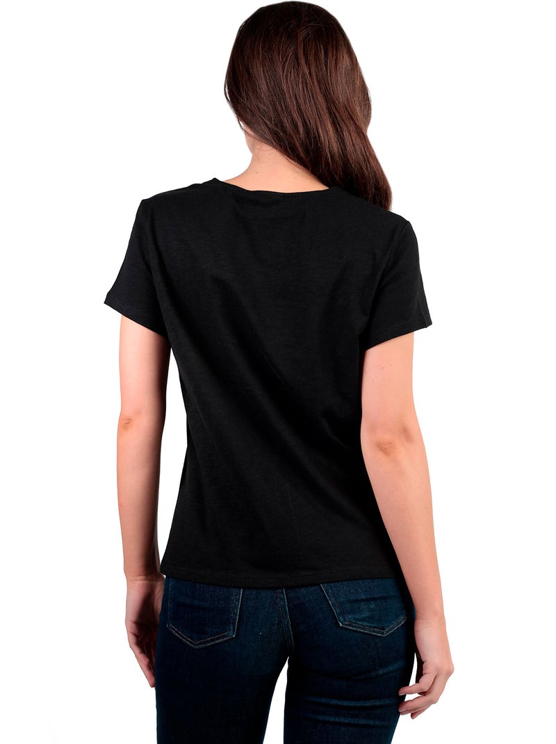 T-shirt manches courtes Entredos Noir - Kiabi