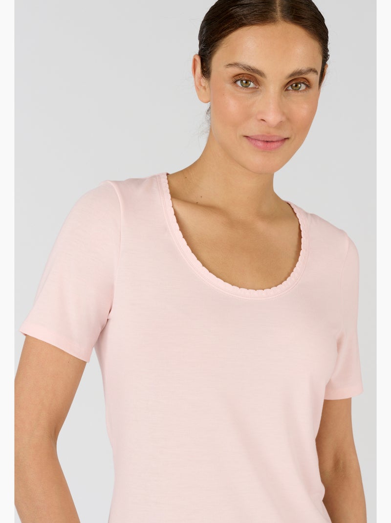 T-shirt manches courtes Evolutyl femme - Damart Rose - Kiabi
