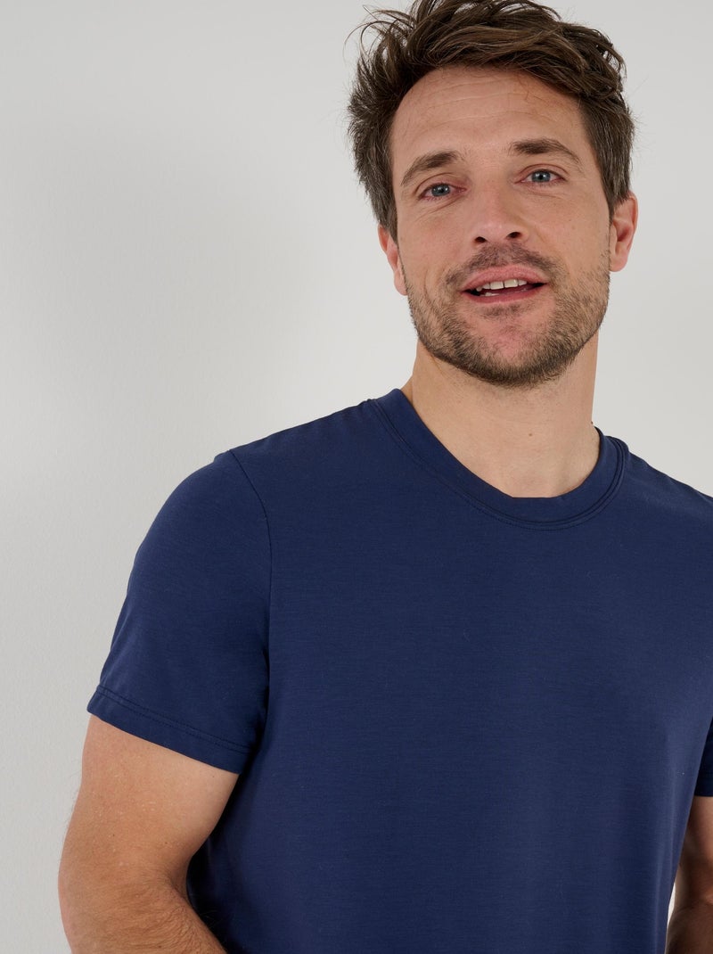 T-shirt manches courtes Evolutyl homme - Damart Bleu marine - Kiabi