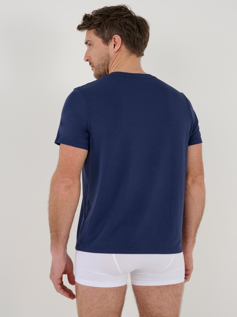T-shirt manches courtes Evolutyl homme - Damart Bleu marine - Kiabi