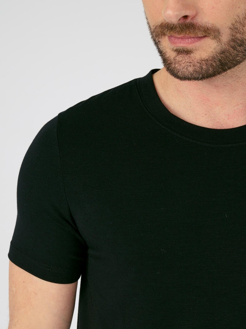 T-shirt manches courtes Evolutyl homme - Damart Noir - Kiabi