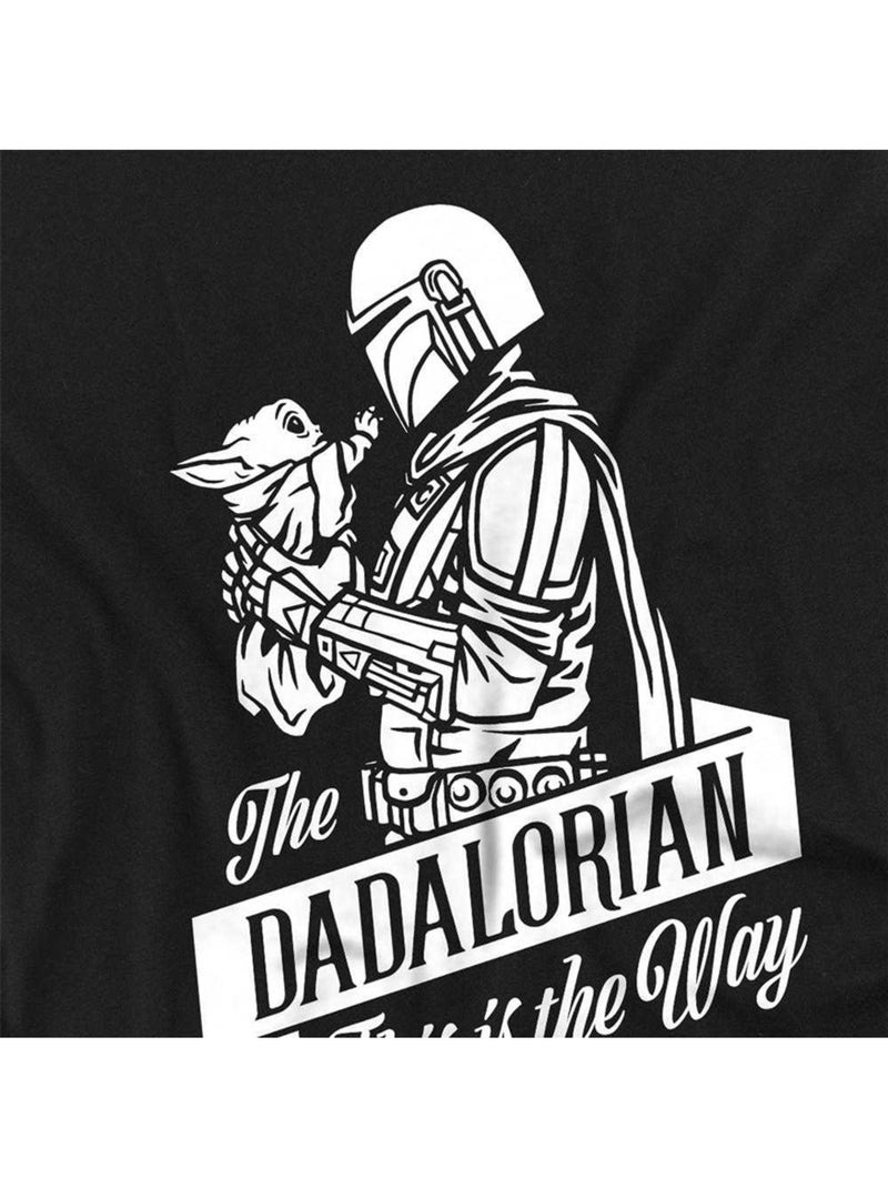 T-shirt manches courtes fête des pères dadalorian - la guerre des étoiles (occasion: fête des pères) Noir - Kiabi