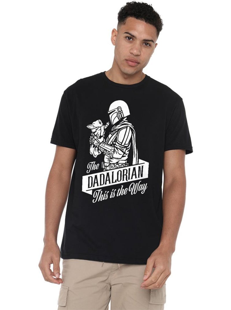 T-shirt manches courtes fête des pères dadalorian - la guerre des étoiles (occasion: fête des pères) Noir - Kiabi
