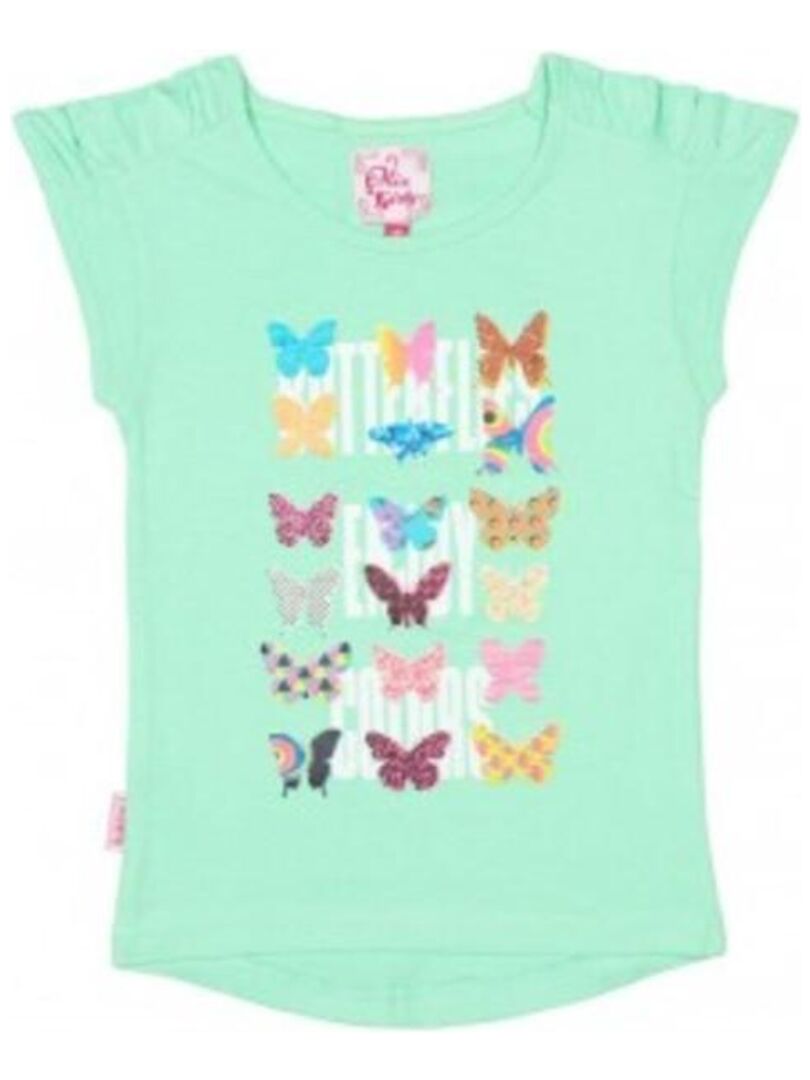 T-shirt manches courtes fille FAYWAY - MISS GIRLY Vert - Kiabi