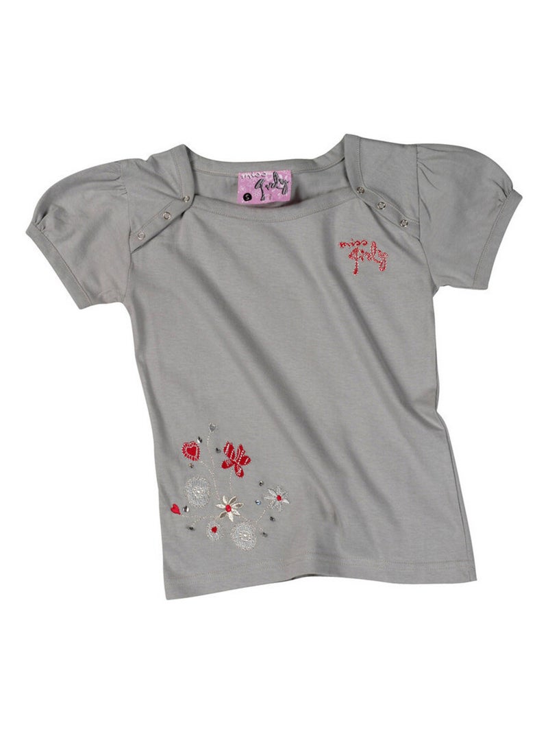 T-shirt manches courtes fille FURY - MISS GIRLY Gris - Kiabi