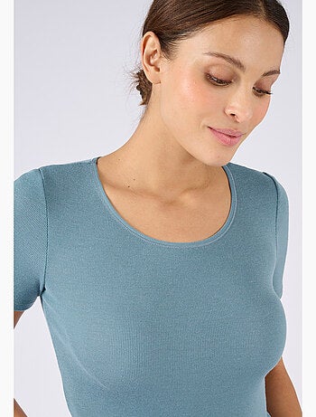 T-shirt manches courtes fine côte Thermolactyl thermique - Damart