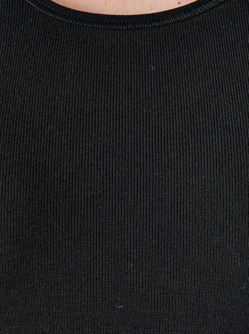 T-shirt manches courtes fine côte Thermolactyl thermique - Damart Noir - Kiabi