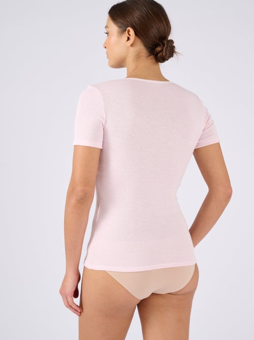 T-shirt manches courtes fine côte Thermolactyl thermique - Damart - Kiabi