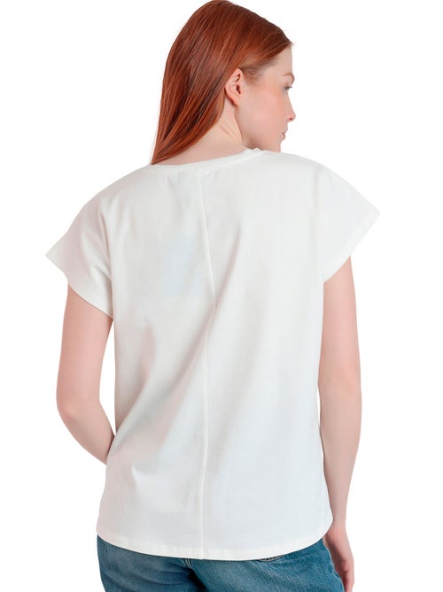 T-shirt manches courtes Flor Aplicada - Kiabi T-shirt manches courtes Flor Aplicada - Kiabi