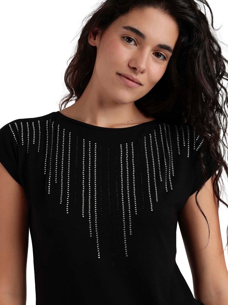 T-shirt manches courtes Front Stones Noir - Kiabi
