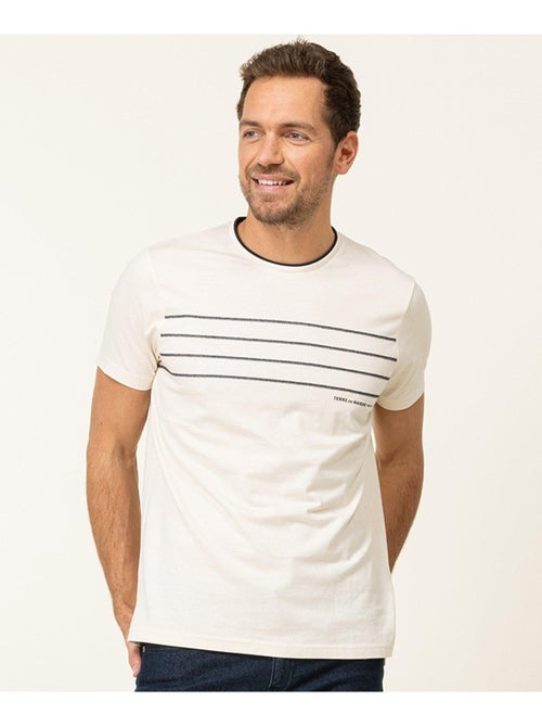 T-shirt manches courtes grège Homme - Terre de Marins - Kiabi