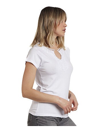 T-shirt manches courtes Guipur
