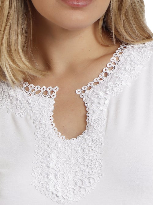 T-shirt manches courtes Guipur - Kiabi