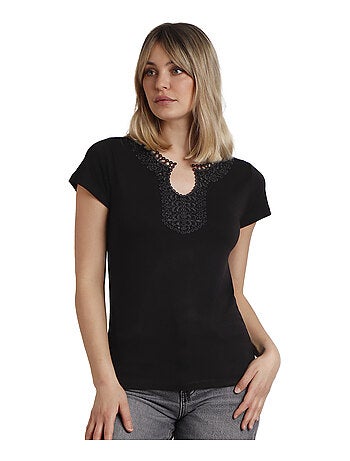 T-shirt manches courtes Guipur