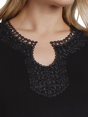 T-shirt manches courtes Guipur