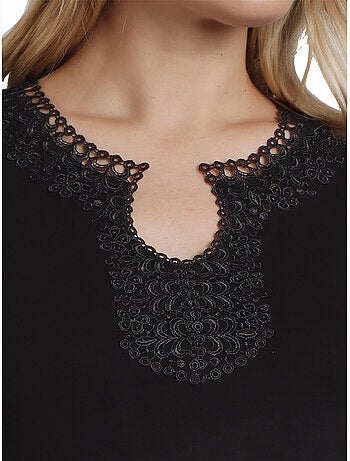 T-shirt manches courtes Guipur
