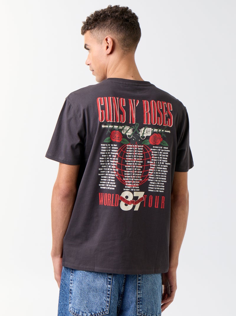 T-shirt manches courtes 'Guns N' Roses' Gris - Kiabi