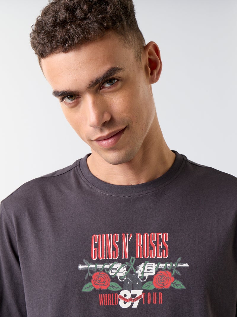 T-shirt manches courtes 'Guns N' Roses' Gris - Kiabi
