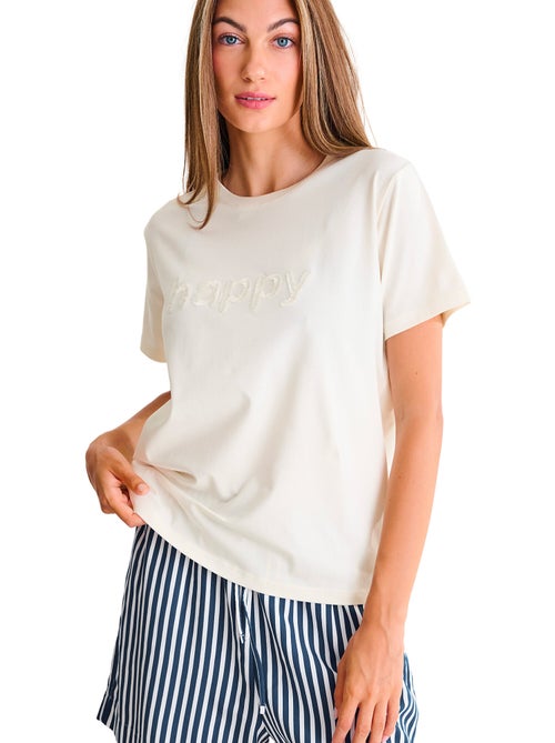 T-shirt manches courtes Happy SUMMERTIME - Kiabi